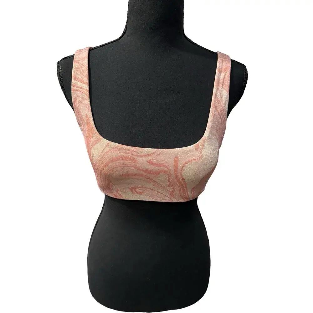NWT! L*Space Shimmer All Swirled Up Lizzie Bikini Top - Size Medium